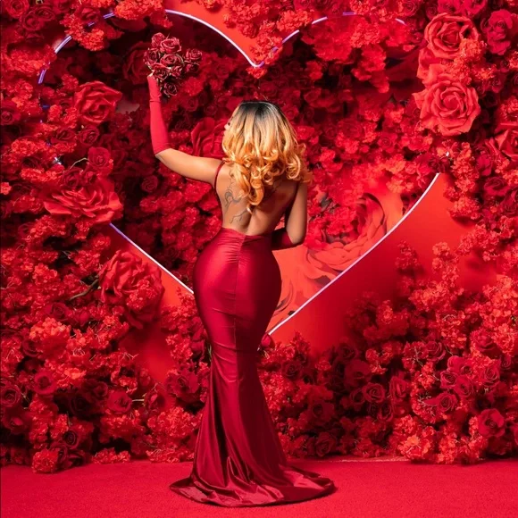 Red Mermaid Gown - Picture 2 of 2